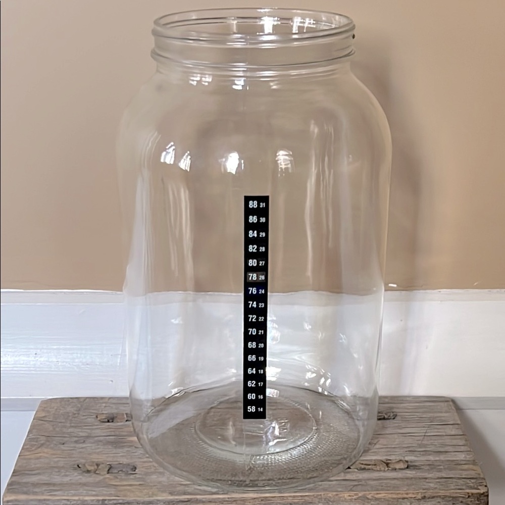 Large Clear Glass Kombucha Jar with Temperature Strip